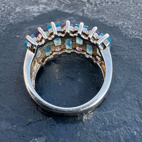 925 Michael Valitutti Topaz & Amethyst Ring - Picture 5 of 5